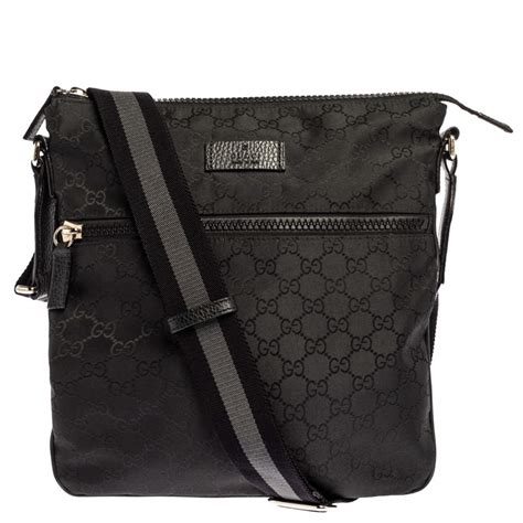 gucci small black messenger bag|Gucci black Messenger bag women's.